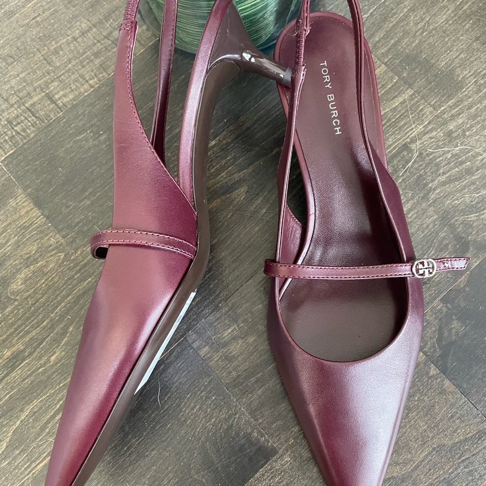 Tory Burch Women’s Burgundy Pointed Slingback Flats size 7 - Picture 4 of 7